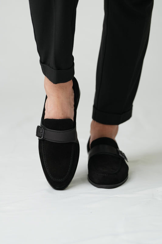 black shoes-suede-leather-for men