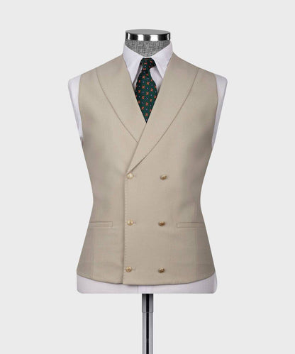Classic 3-Piece Beige Suit Set for Men