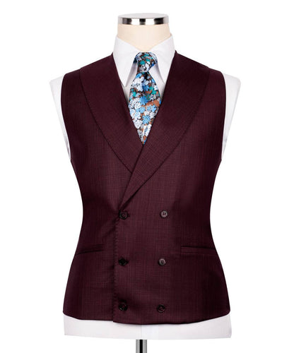 Classic 3-Piece Burgundy Suit Set for Men