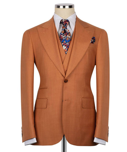 Classic 3-Piece Camel-Brown Suit Set for Men