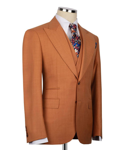 Classic 3-Piece Camel-Brown Suit Set for Men