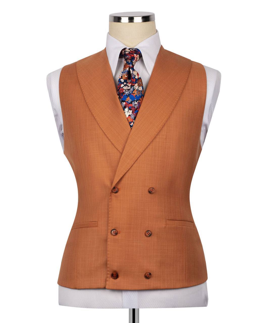 Classic 3-Piece Camel-Brown Suit Set for Men