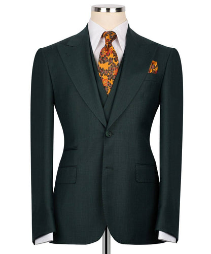 Classic 3-Piece Green Suit Set for Men