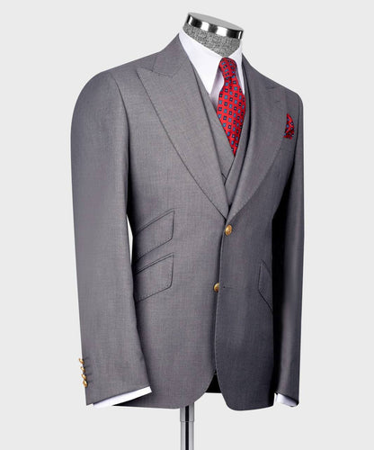 Classic grey 3-piece suit for men with matching waistcoat and trousers by Ferentino.
