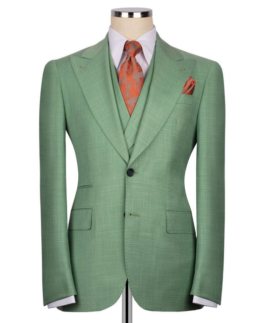 Classic 3-Piece Light-Green Suit Set for Men