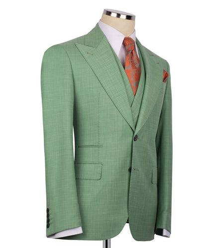 Classic 3-Piece Light-Green Suit Set for Men