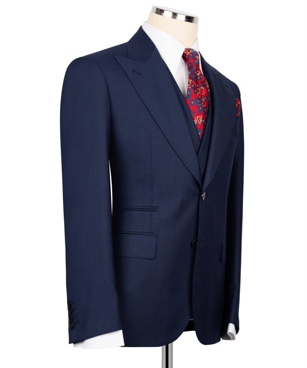 Classic 3-Piece Navy Suit Set for Men