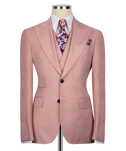 Classic 3-Piece Pink Suit Set for Men