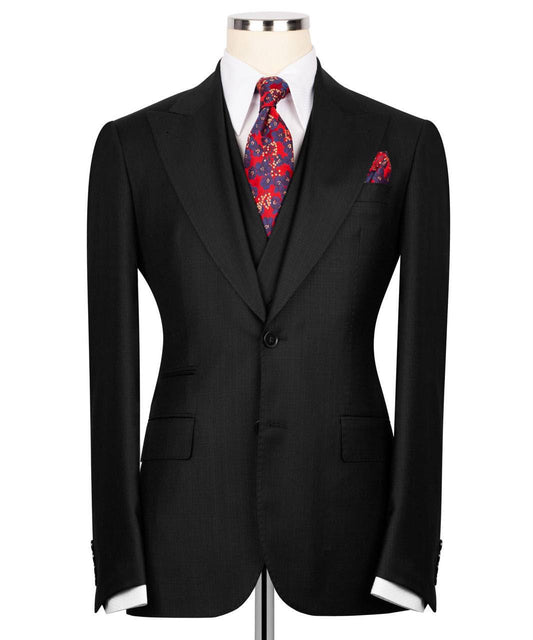 Classic 3-Piece Black Suit Set for Men