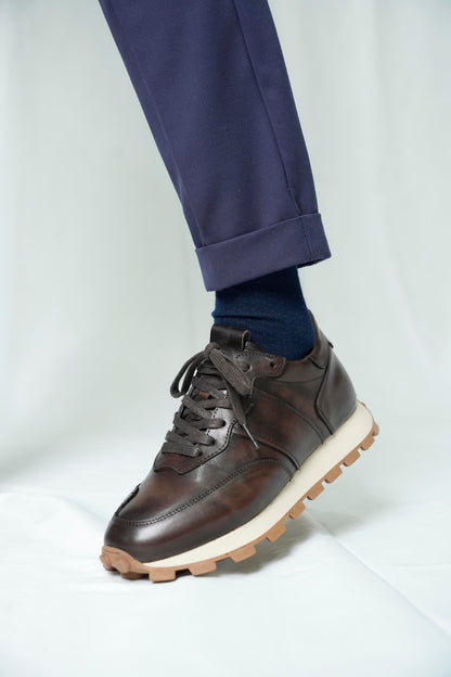 Men’s Brown Leather Sneakers