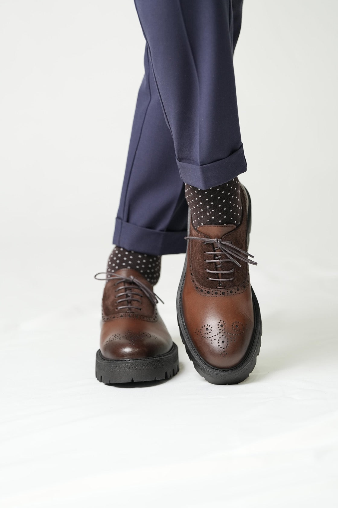 Brown Leather Brogue Shoes for Men