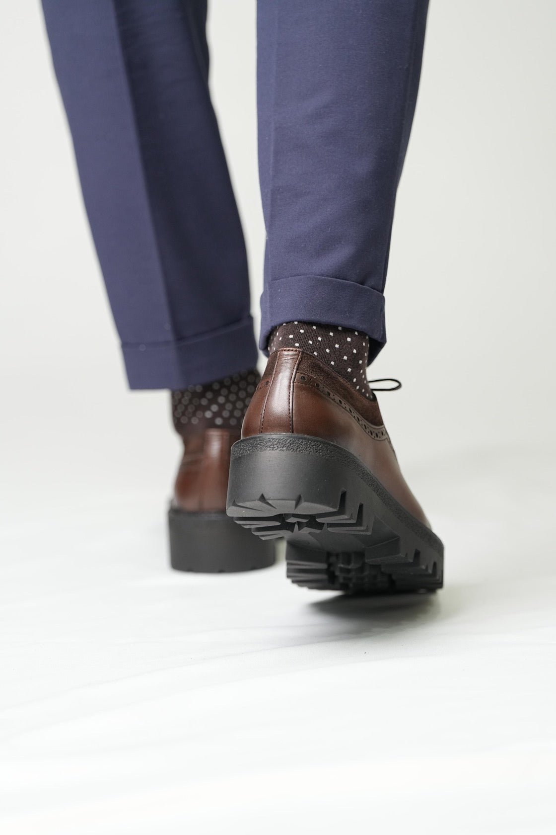 Brown Leather Brogue Shoes for Men