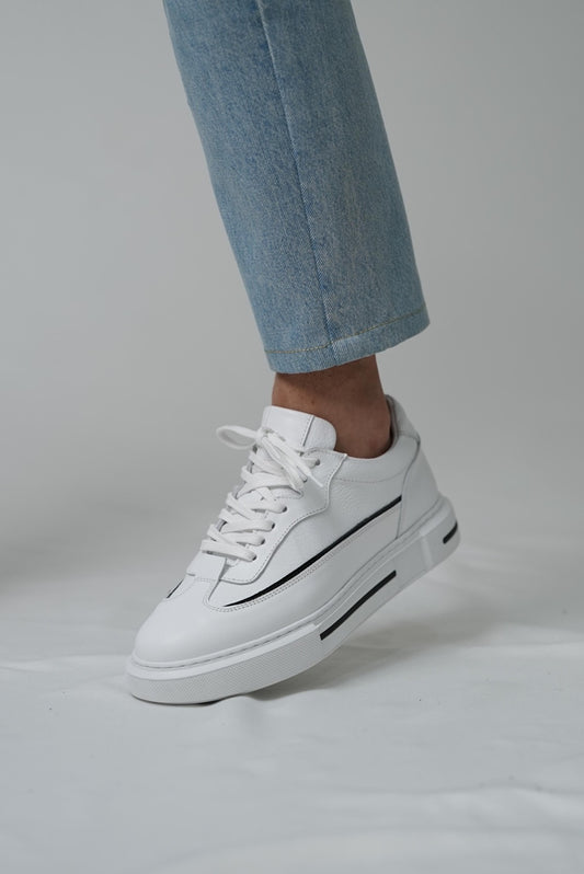 leather sneakers for men white