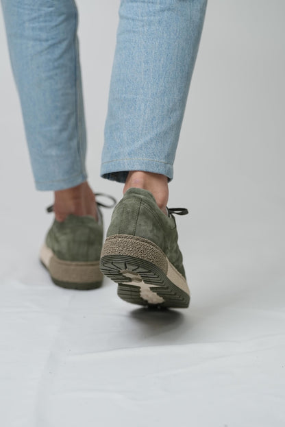 Green Suede Sneakers for Men