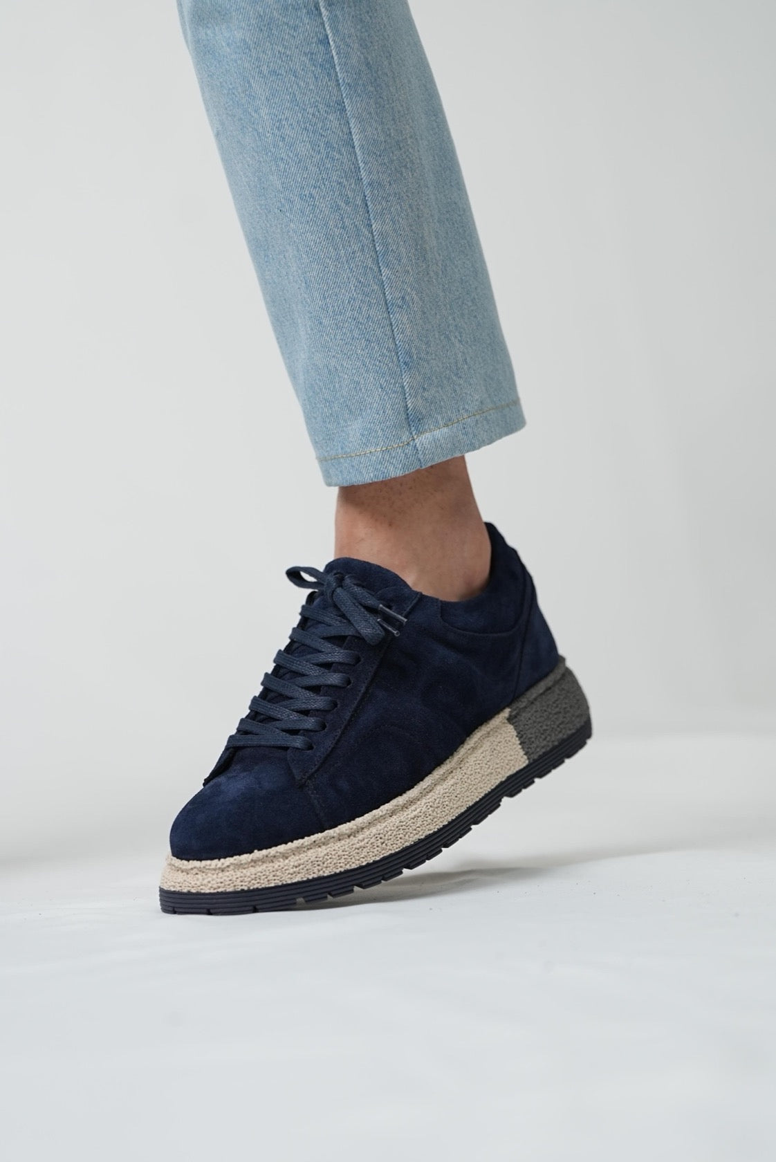 Navy Suede Sneakers for Men