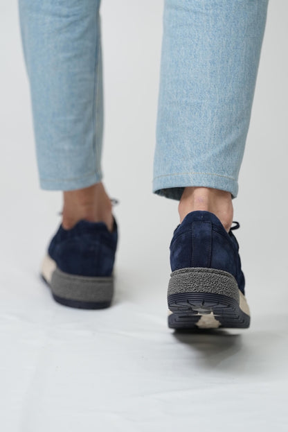 Navy Suede Sneakers for Men