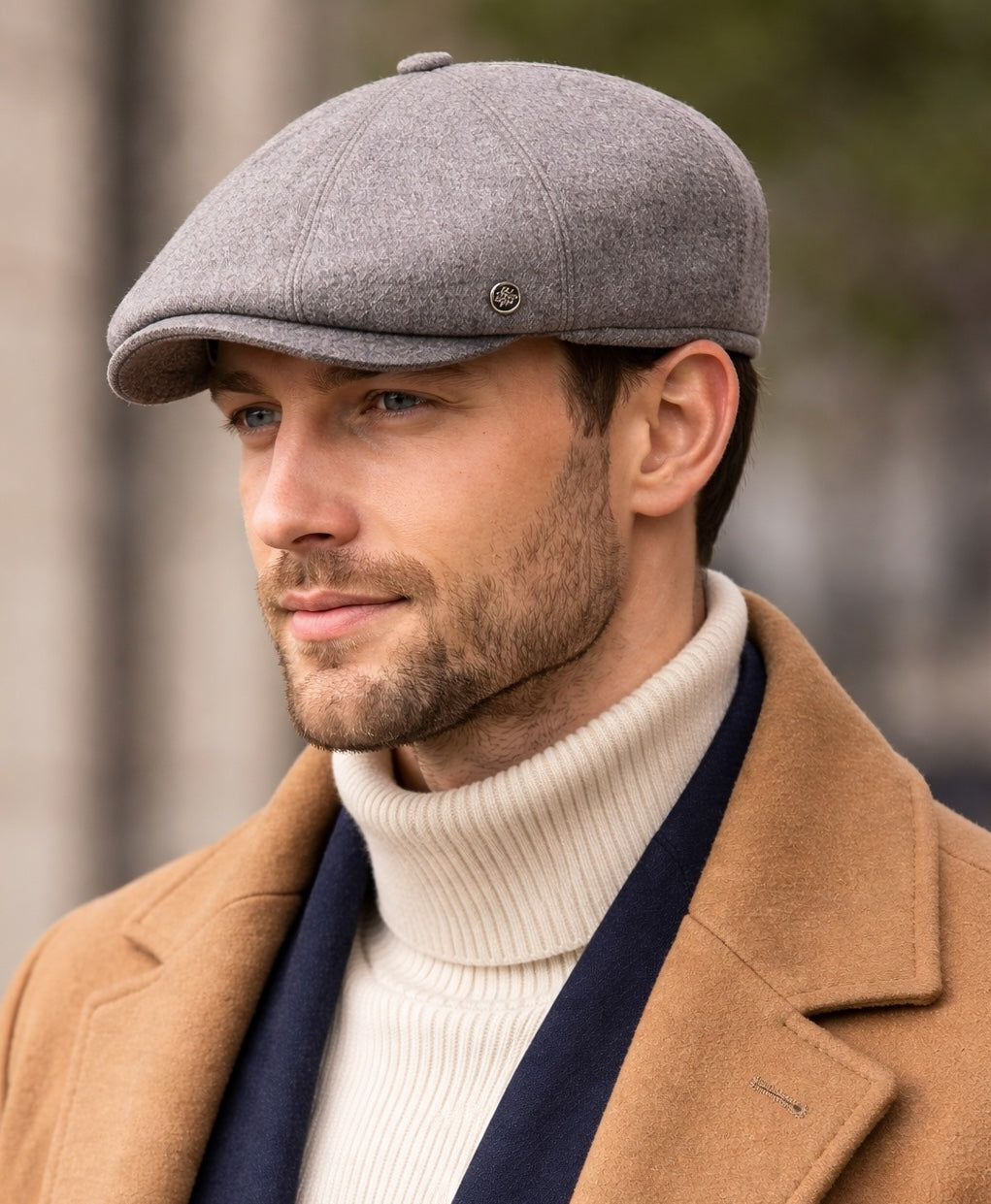 Men’s Grey Flat Cap – Peaky Blinders Style