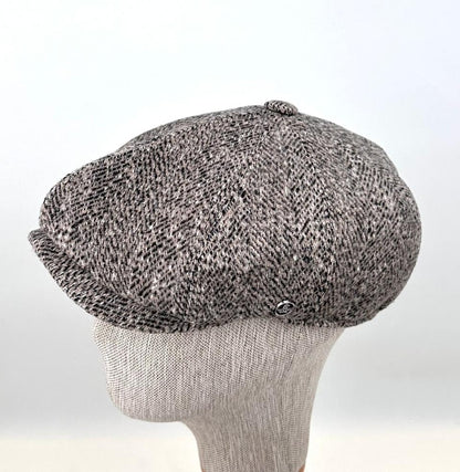 Textured brown flat peaky blinders cap