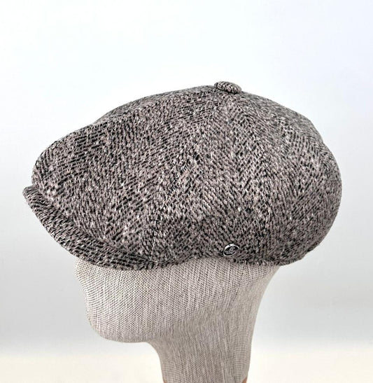 Textured brown flat peaky blinders cap