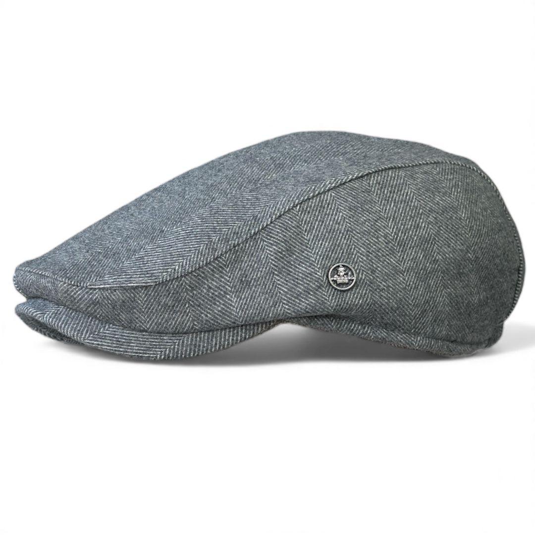 Men’s Grey Textured Flat Cap – Peaky Blinders Style