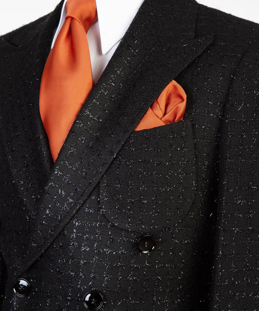 Black-Silver Checkered Men’s Long Coat