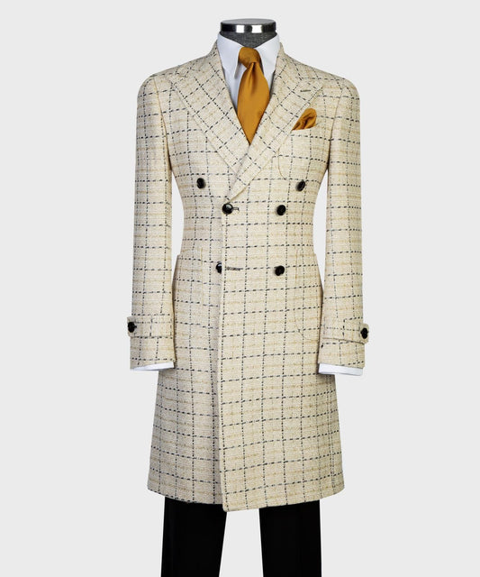 checkered long coat for men from turkey
