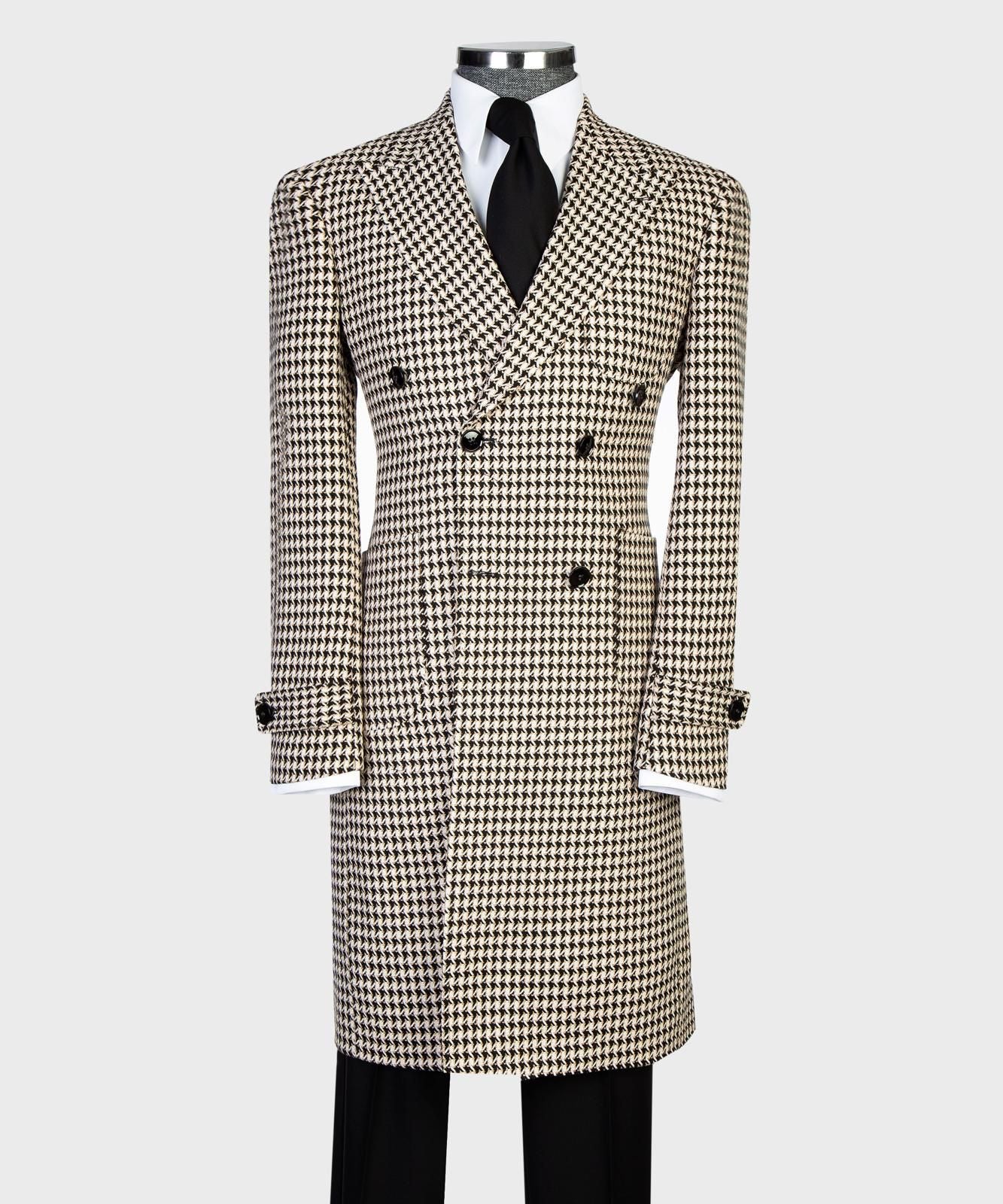 mens beige formal long coat for winter
