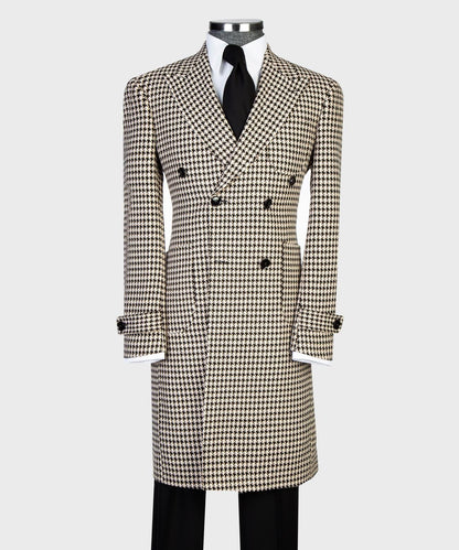 mens beige formal long coat for winter
