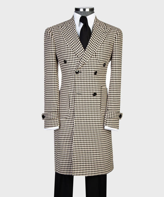 mens beige formal long coat for winter