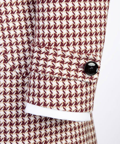 Red Houndstooth Men’s Long Coat