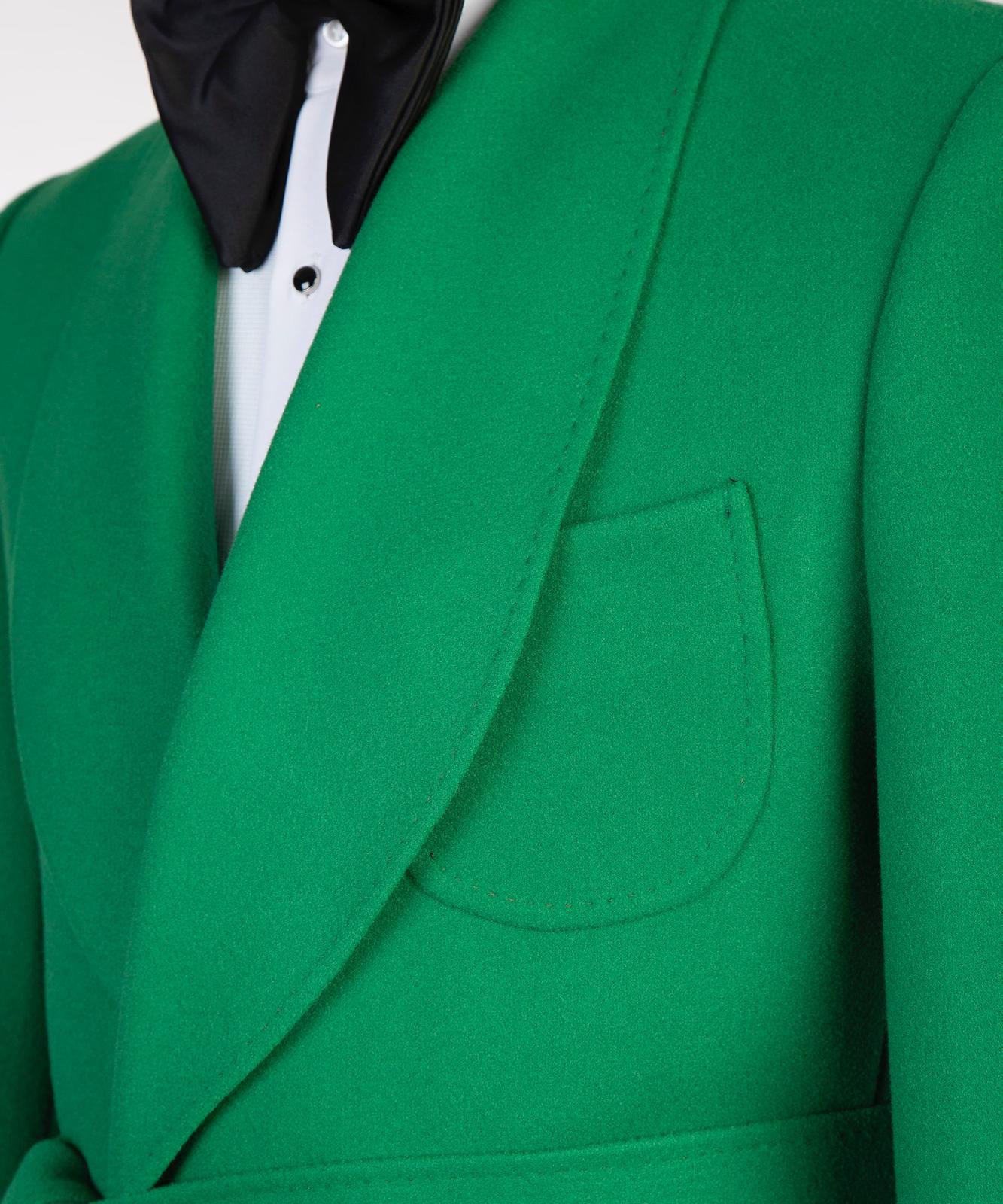 Green Double Breasted Men’s Long Coat