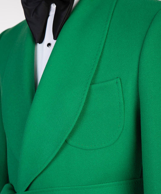 Green Double Breasted Men’s Long Coat