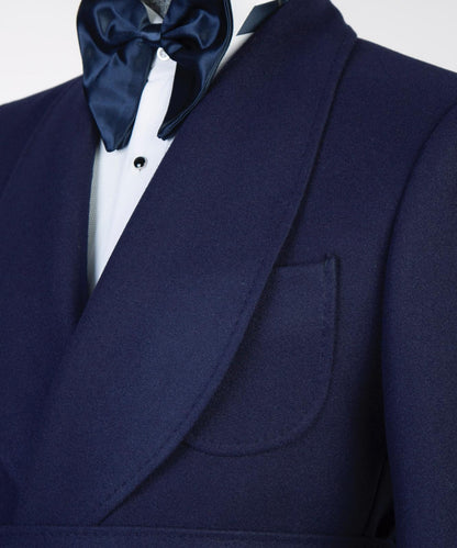 Navy Double Breasted Men’s Long Coat