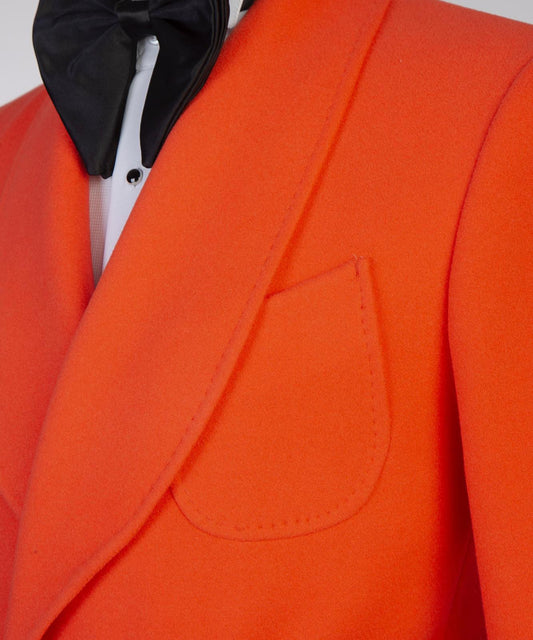 Orange Double Breasted Men’s Long Coat