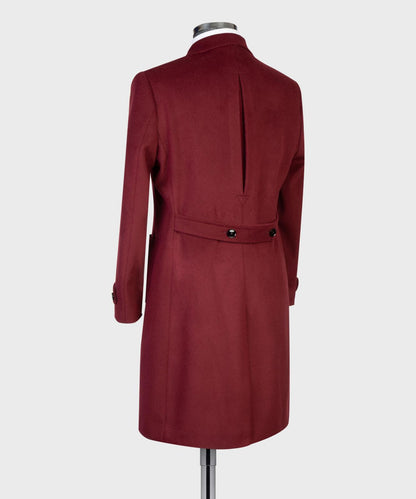 Burgundy Double Breasted Men’s Long Coat