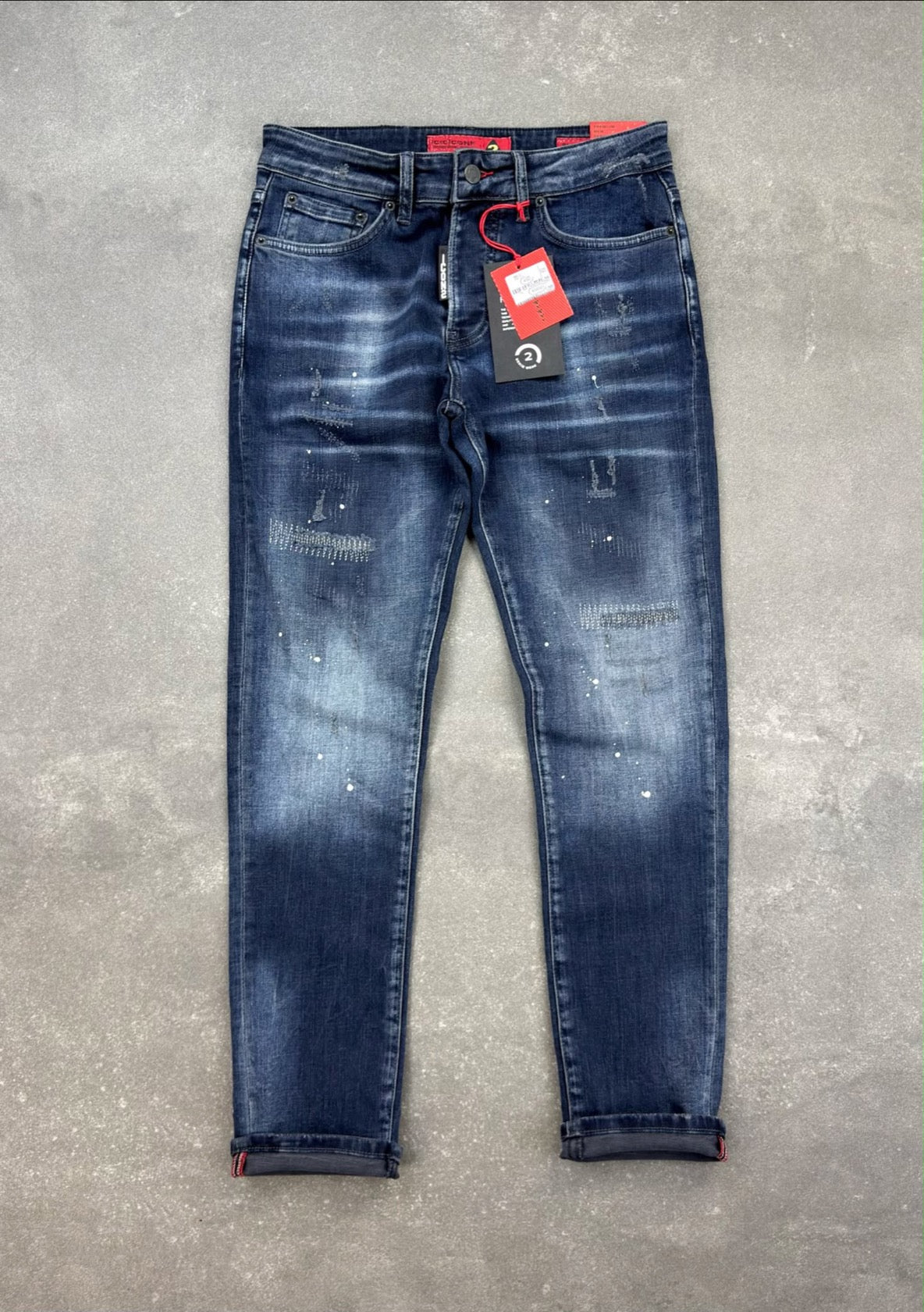 Men's Slim Fit Stretch Denim Jeans – Dark Wash Blue