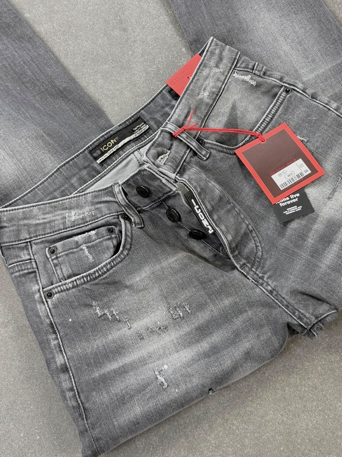 Men's Slim Fit Stretch Denim Jeans – Grey