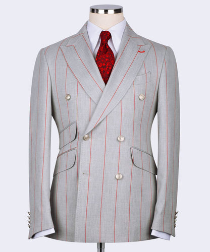 Men's Suit -2 Piece Double Breasted Stripy
