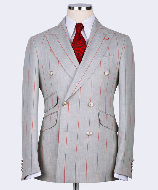 Men's Suit -2 Piece Double Breasted Stripy