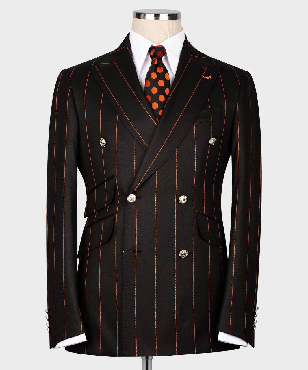 Men's Suit -2 Piece Double Breasted Stripy