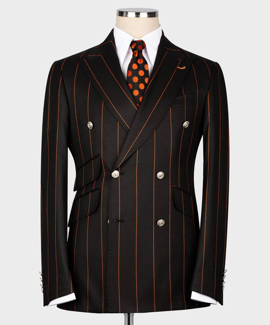 Men's Suit -2 Piece Double Breasted Stripy