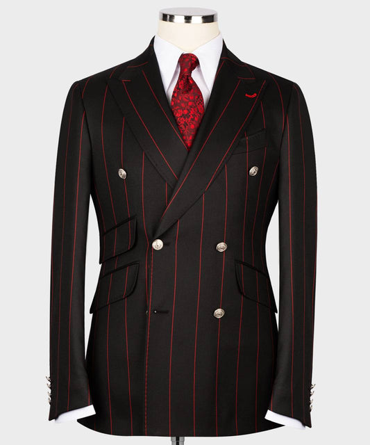 Men's Suit -2 Piece Double Breasted Stripy
