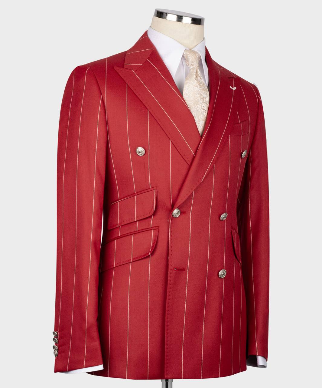 Men's Suit -2 Piece Double Breasted Stripy