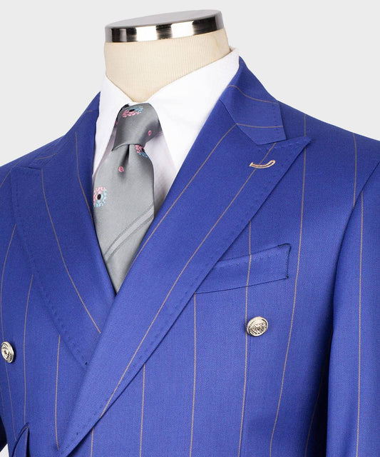 Men's Suit -2 Piece Double Breasted Stripy