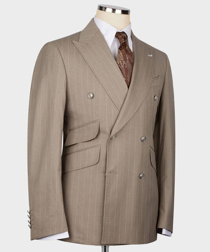 Men's Suit -2 Piece Double Breasted Stripy