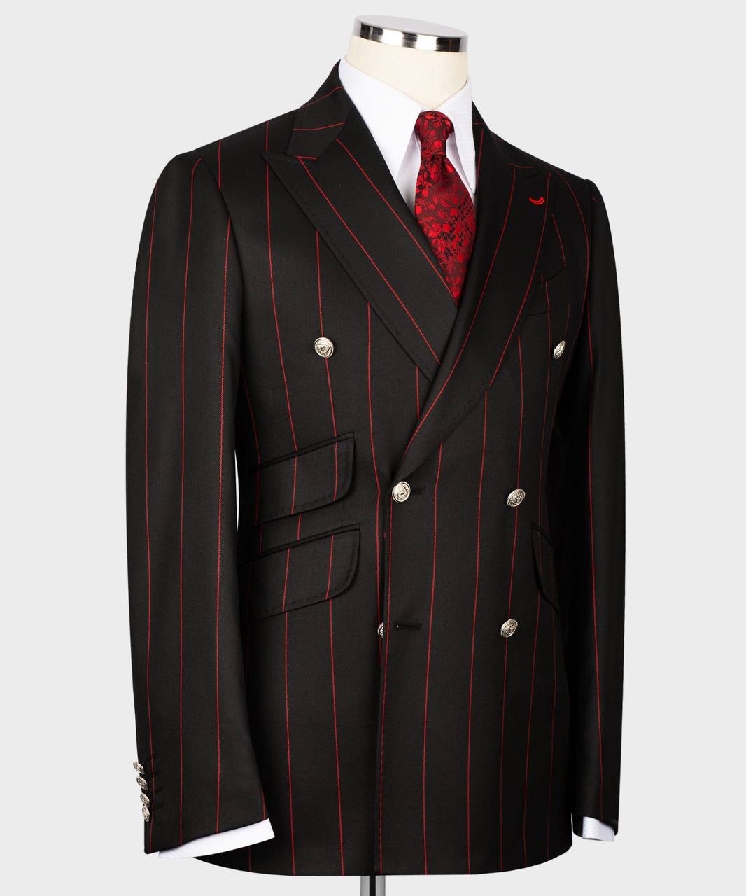 Men's Suit -2 Piece Double Breasted Stripy