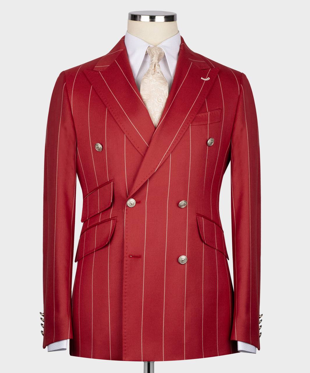 Men's Suit -2 Piece Double Breasted Stripy