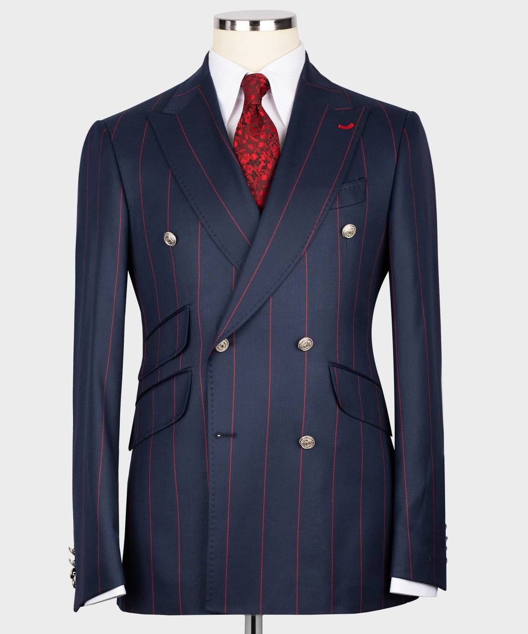 Men's Suit -2 Piece Double Breasted Stripy