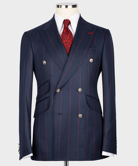 Men's Suit -2 Piece Double Breasted Stripy
