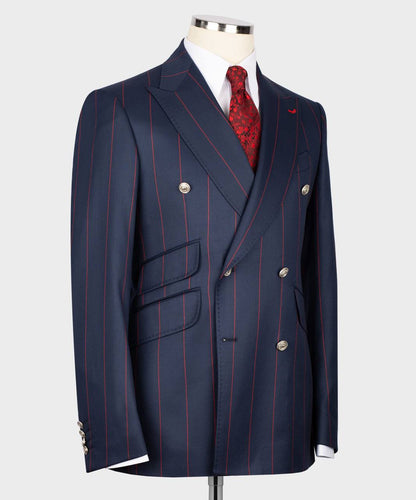 Men's Suit -2 Piece Double Breasted Stripy